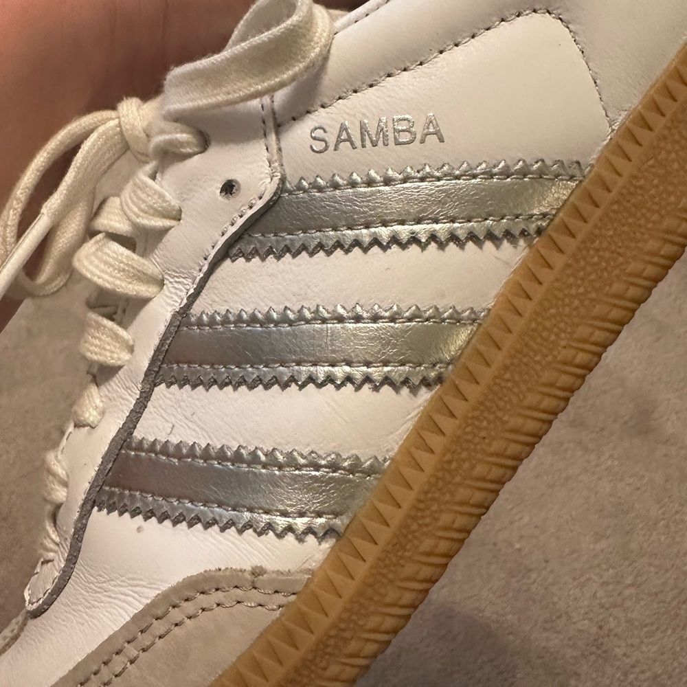 Adidas Samba White and Gray Shoes- Women's US 7.5 - Picture 5 of 11